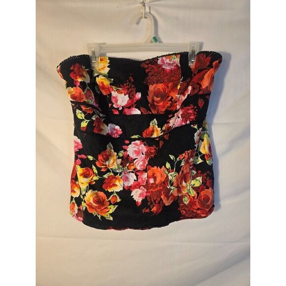 Torrid Strapless Boustier Sexy Black Floral Womens Plus Size 2 2X Hot - Picture 2 of 4